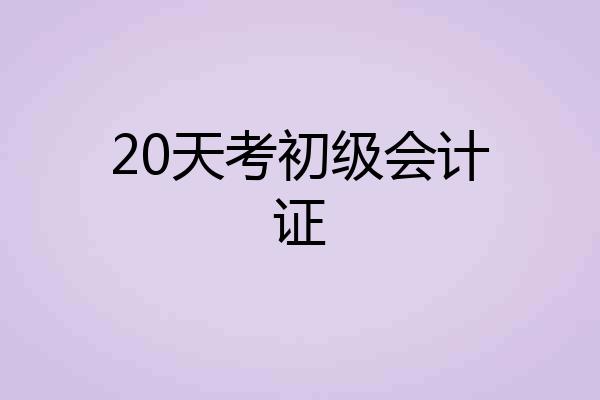 20天考初级会计证