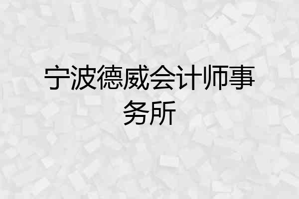 宁波德威会计师事务所