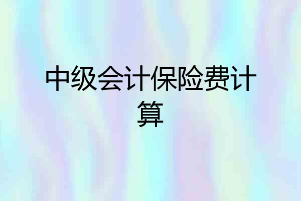 中级会计保险费计算