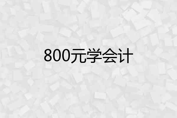 800元学会计