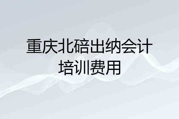 重庆北碚出纳会计培训费用