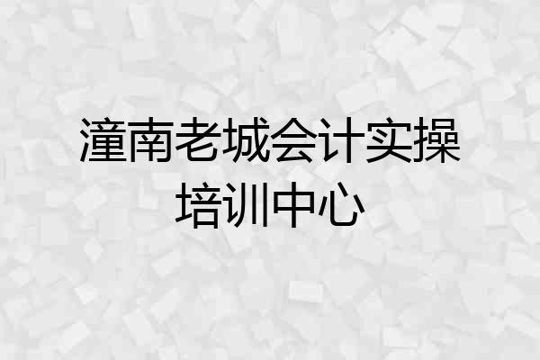潼南老城会计实操培训中心