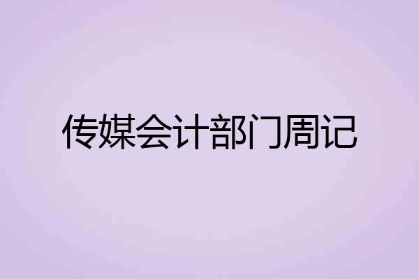 传媒会计部门周记