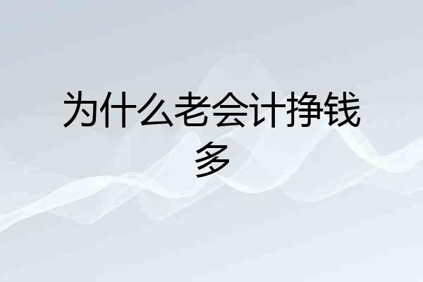 为什么老会计挣钱多