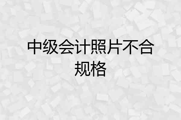 中级会计照片不合规格