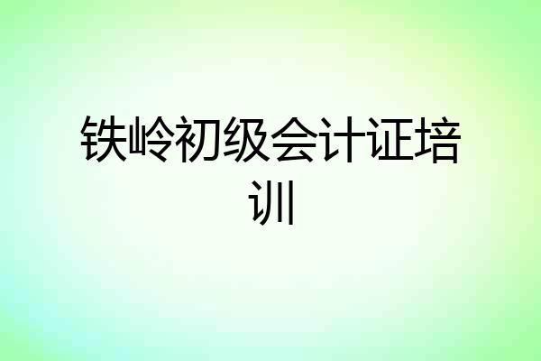 铁岭初级会计证培训
