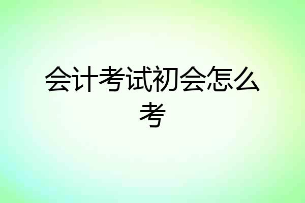 会计考试初会怎么考