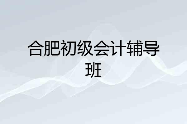 合肥初级会计辅导班