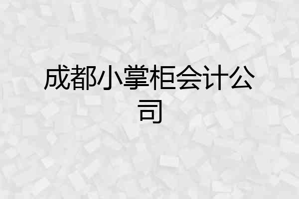 成都小掌柜会计公司