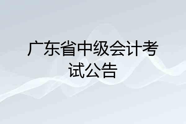 广东省中级会计考试公告