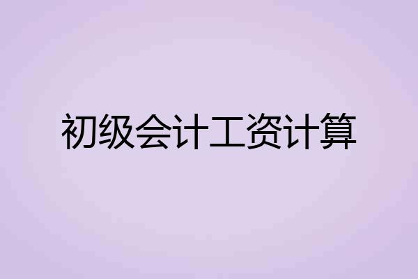初级会计工资计算