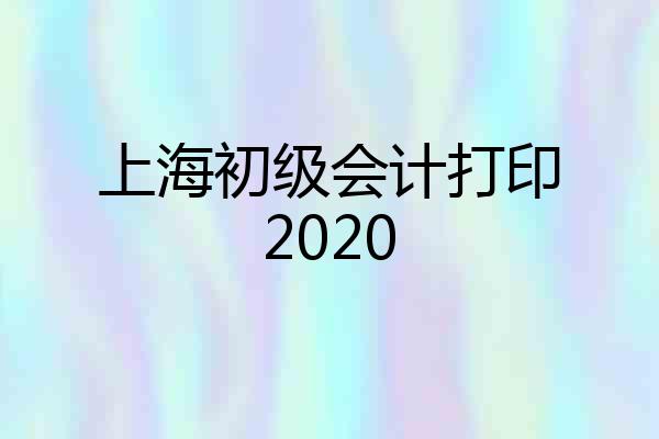 上海初级会计打印2020