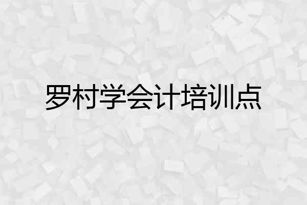 罗村学会计培训点