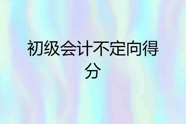 初级会计不定向得分