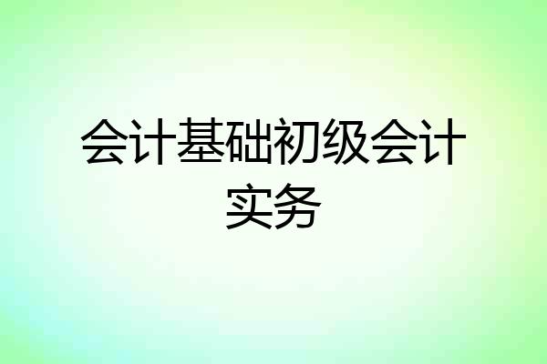 会计基础初级会计实务