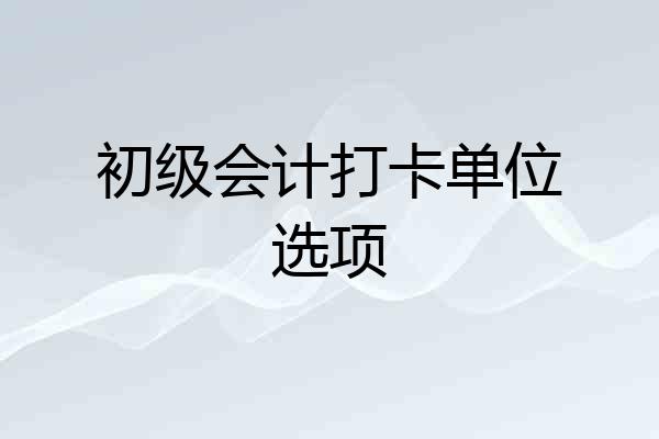 初级会计打卡单位选项