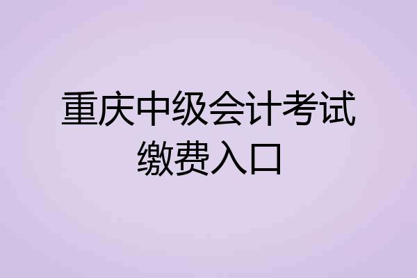 重庆中级会计考试缴费入口