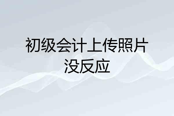 初级会计上传照片没反应
