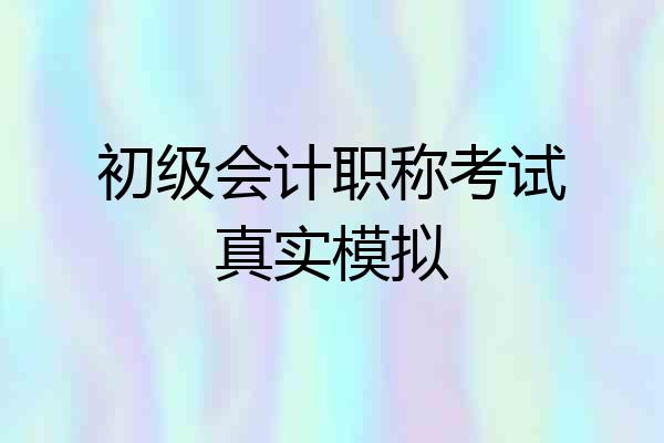 初级会计职称考试真实模拟