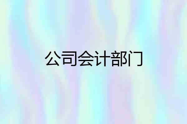 公司会计部门