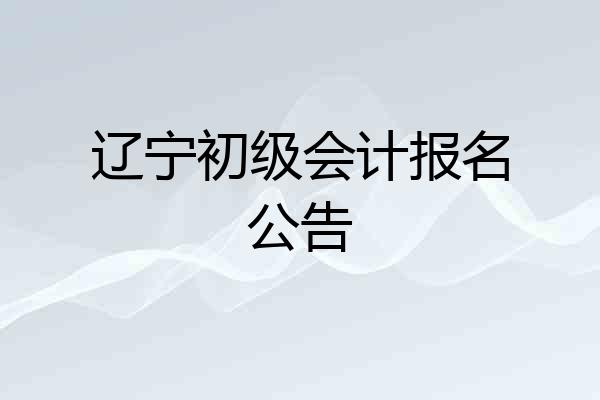 辽宁初级会计报名公告