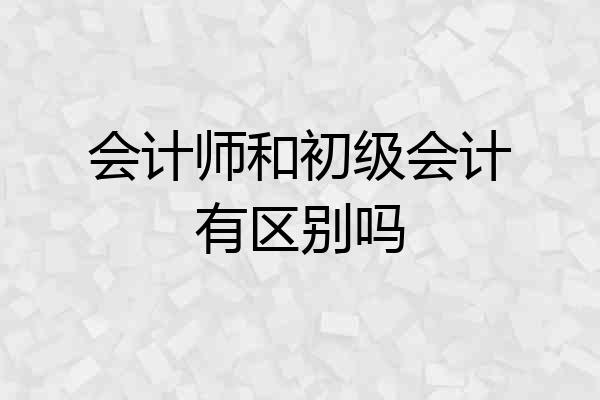 会计师和初级会计有区别吗