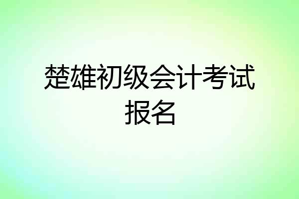 楚雄初级会计考试报名