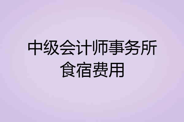 中级会计师事务所食宿费用