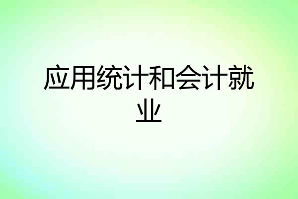 应用统计和会计就业