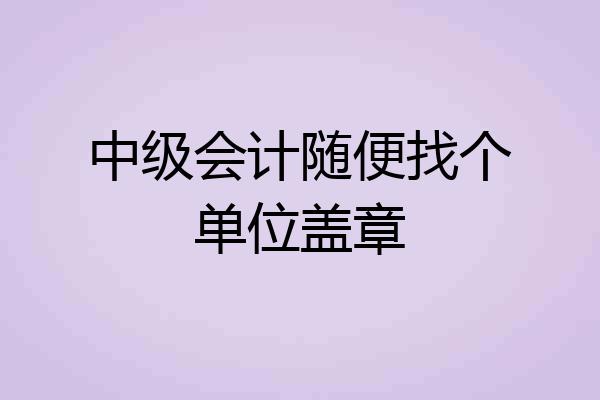 中级会计随便找个单位盖章