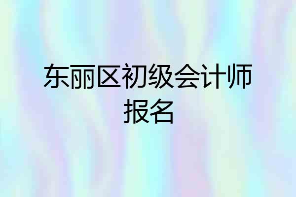 东丽区初级会计师报名