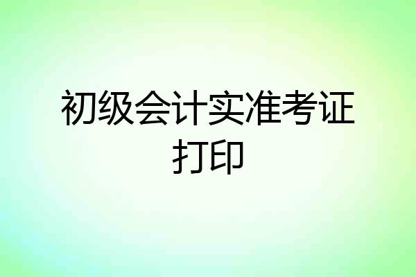 初级会计实准考证打印