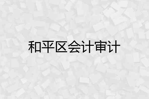 和平区会计审计