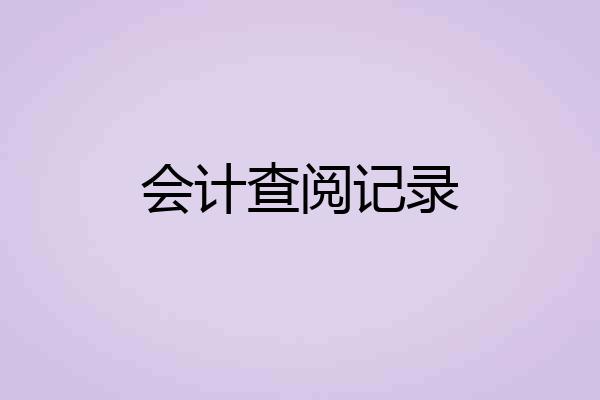 会计查阅记录
