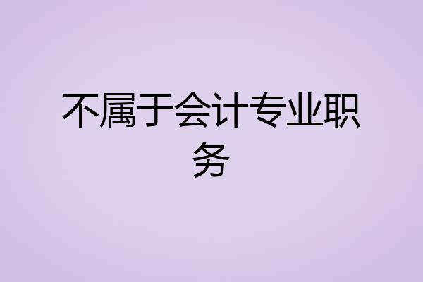不属于会计专业职务