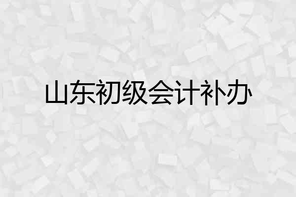 山东初级会计补办