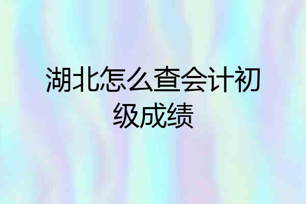 湖北怎么查会计初级成绩