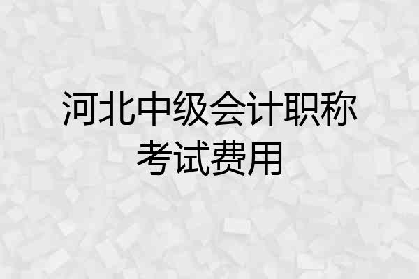 河北中级会计职称考试费用