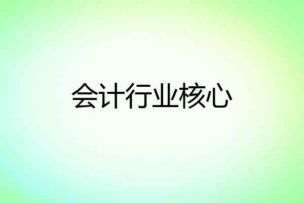 会计行业核心