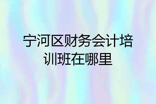 宁河区财务会计培训班在哪里