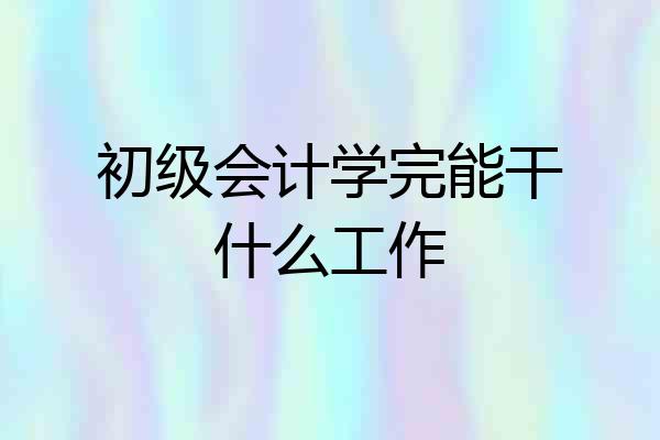 初级会计学完能干什么工作