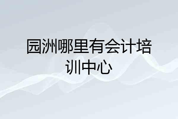 园洲哪里有会计培训中心
