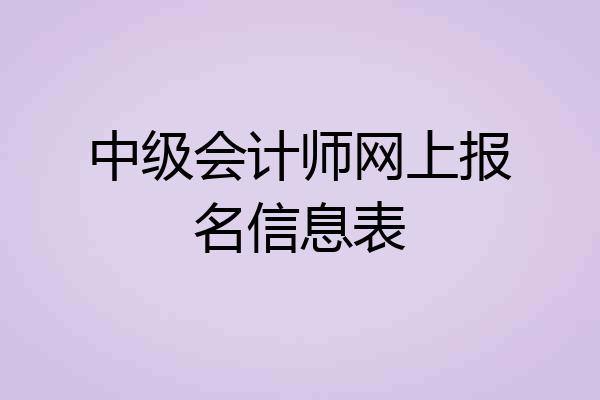 中级会计师网上报名信息表