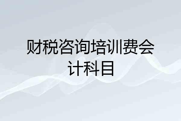 财税咨询培训费会计科目