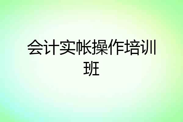 会计实帐操作培训班
