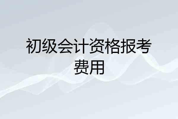 初级会计资格报考费用
