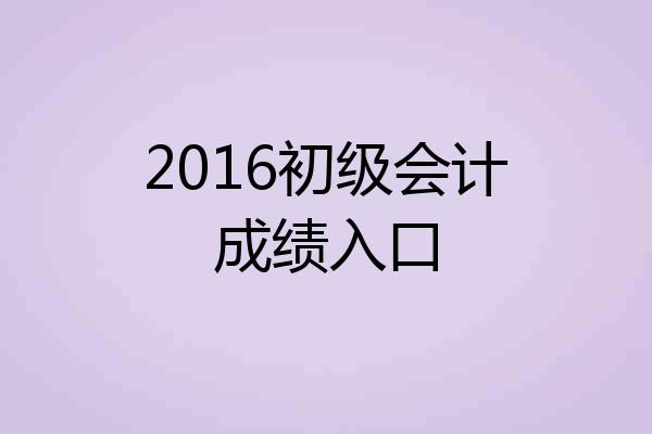2016初级会计成绩入口