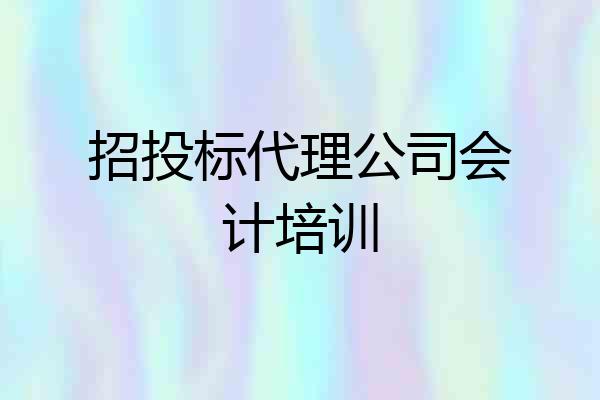 招投标代理公司会计培训