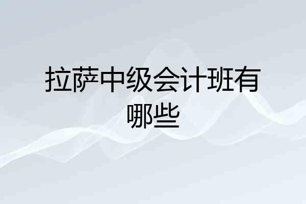 拉萨中级会计班有哪些
