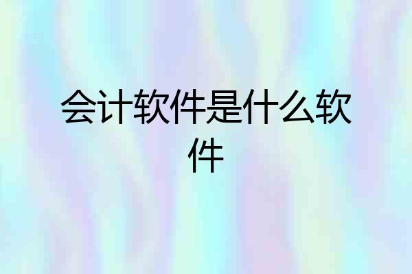 会计软件是什么软件